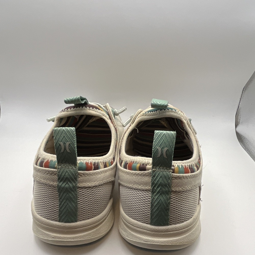 Hurley Women's Low Top Slip-on Sneakers Beige/Green Striped Lining Size 8 - Picture 5 of 10